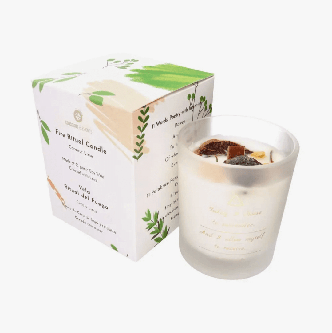 Duftkerze "Limette-Kokos" mit Pyrit