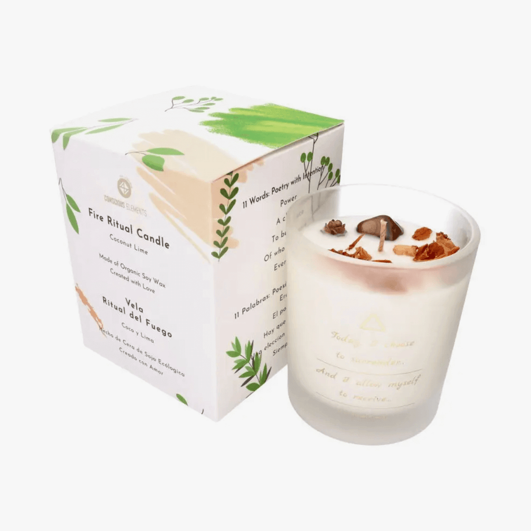 Duftkerze "Limette-Kokos" mit Tigerauge