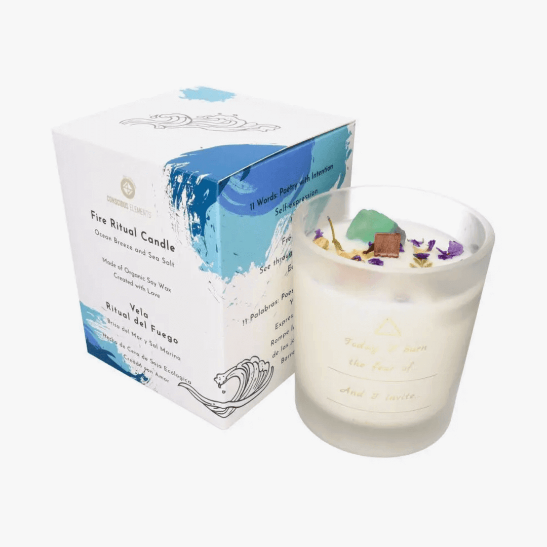 Duftkerze "Meeresbrise" mit Fluorit