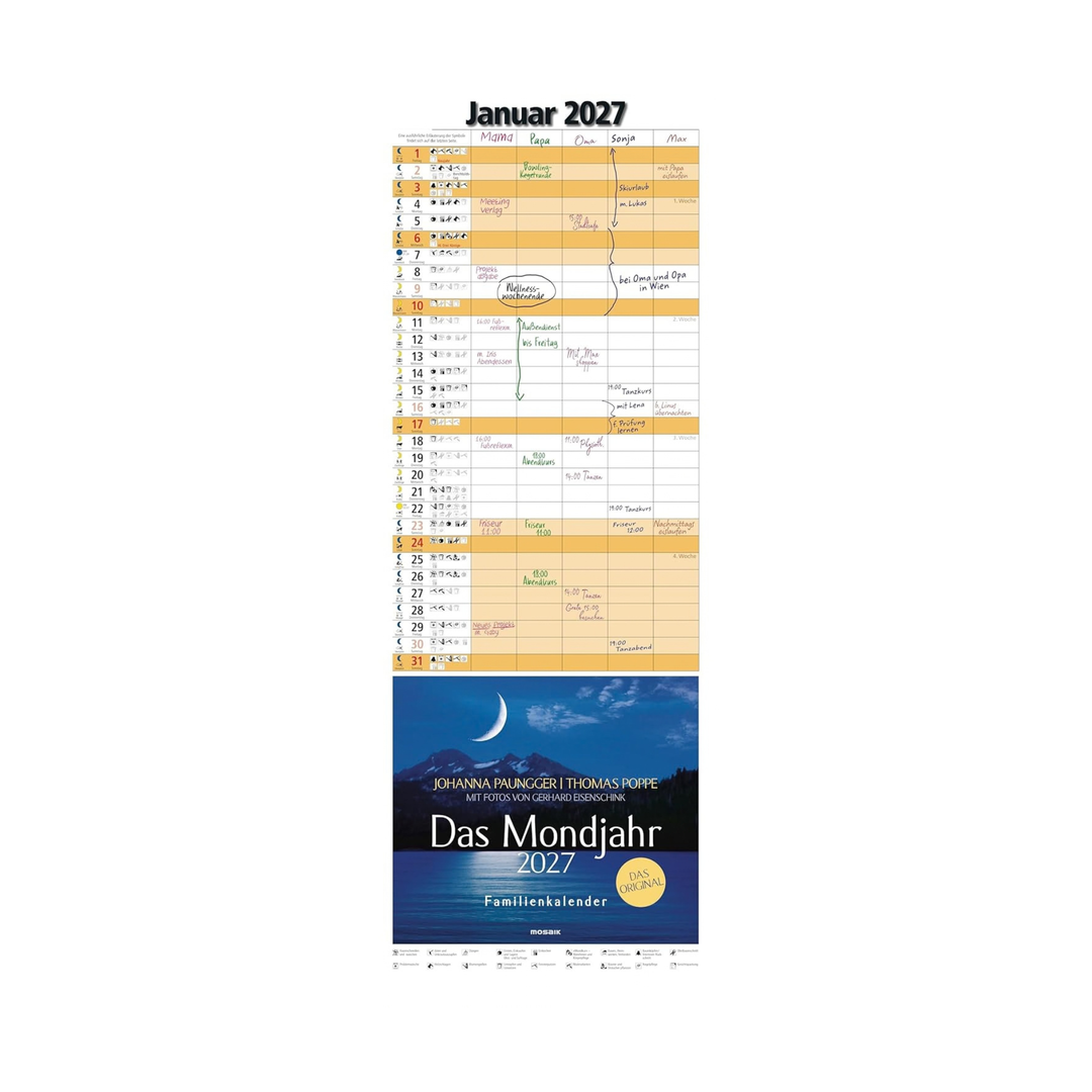 Das Mondjahr 2027 - Familienkalender - Das Original