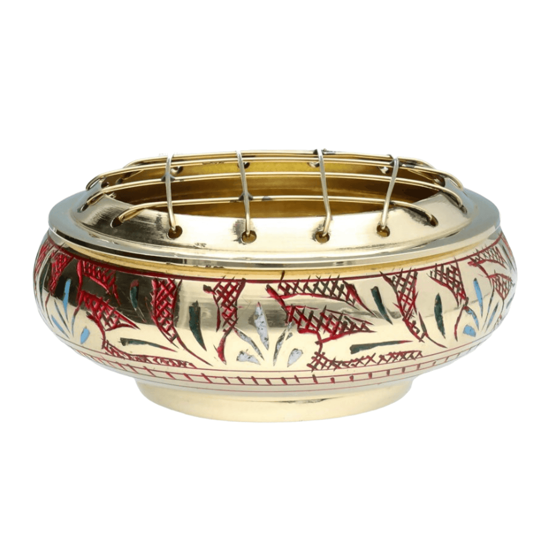 Flaches Räuchergefäß mit Gravuren