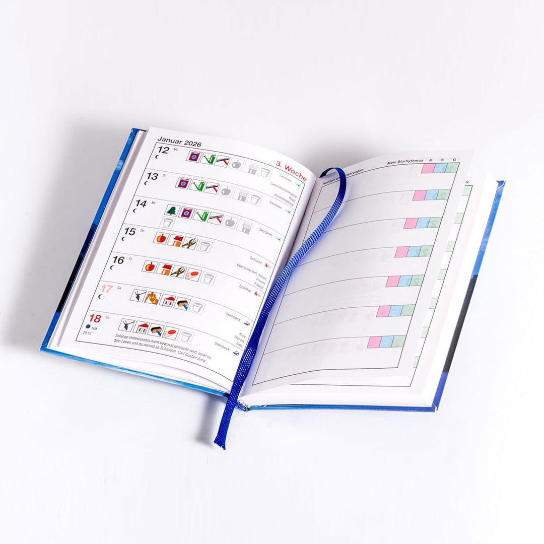 farbiger taschenkalender 2026 mondkalender paungger poppe mondversand